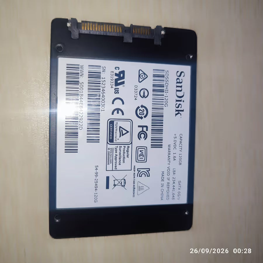 Samsung, Adata, Kingston, Intel, SanDisk Refurbished 2.5" Solid State Drive 120GB