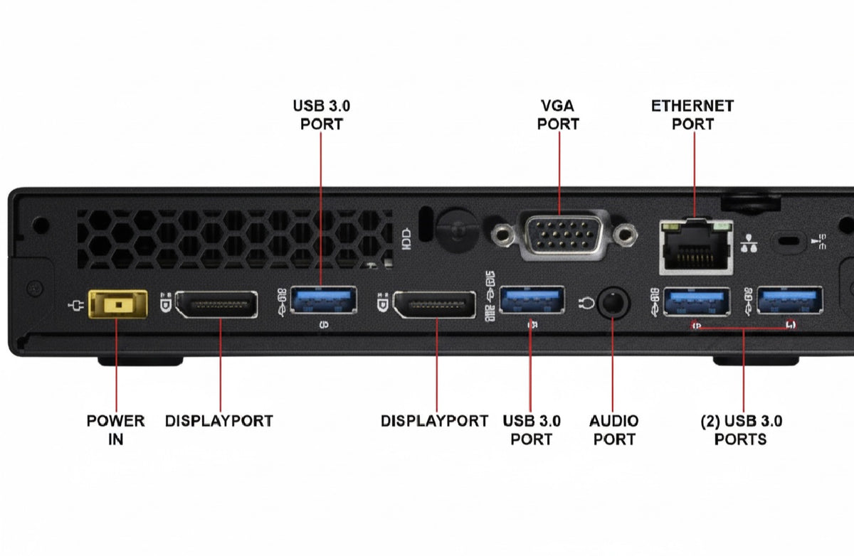 Lenovo Micro ThinkCentre M700 Pc Intel Core i5-6500T 6th Gen | 8GB DDR3 RAM | 256GB SSD | Intel HD 530 | USB-C | Windows 11 Pro | Microsoft Office 2021 & Teams