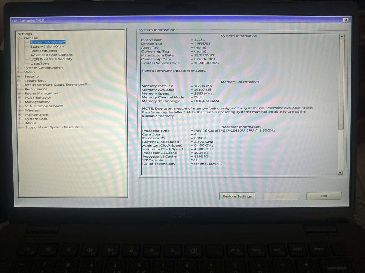 Dell Latitude  7410 Laptop  (i7 10th Gen) Intel Core i7-10610U | 16GB OnBoard  RAM | 256GB SSD | 14.0" FULL HD Display | Windows 11 Pro | Microsoft Office 2024 & Teams
