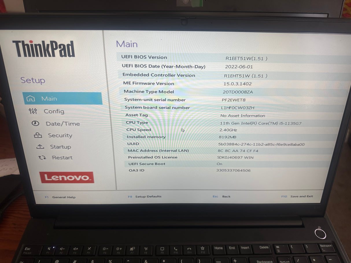 Lenovo ThinkPad E15 Gen 2 15.6" Slim Intel Core i5-1135G7 @ 2.40GHz 11th Gen, 8GB RAM, 256GB SSD, Windows 11 Pro, Microsoft Office 2024 & Teams Refurbished Grade C 12 Months Warranty and Remote Support