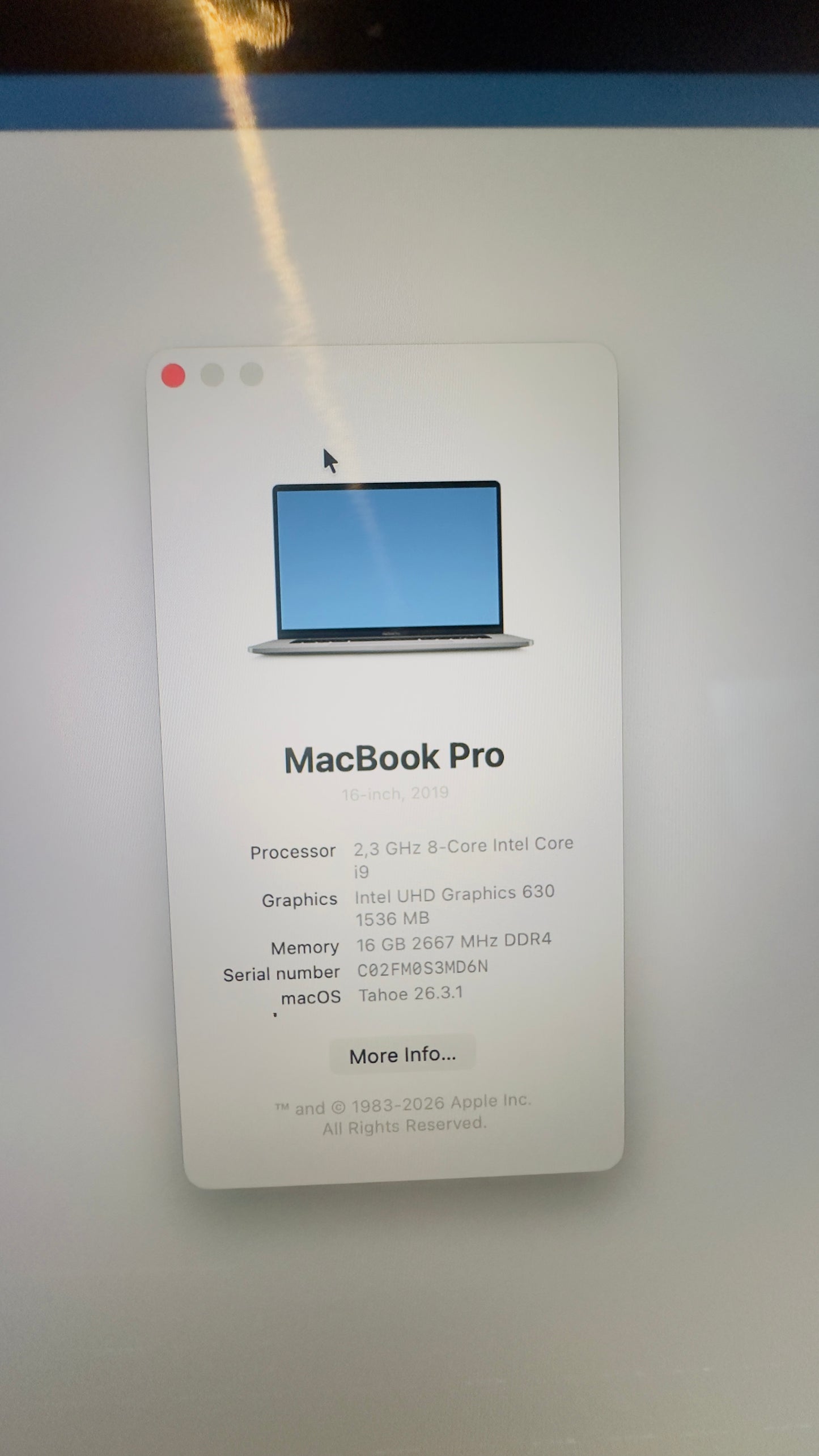 MacBook Pro i9 9th Gen