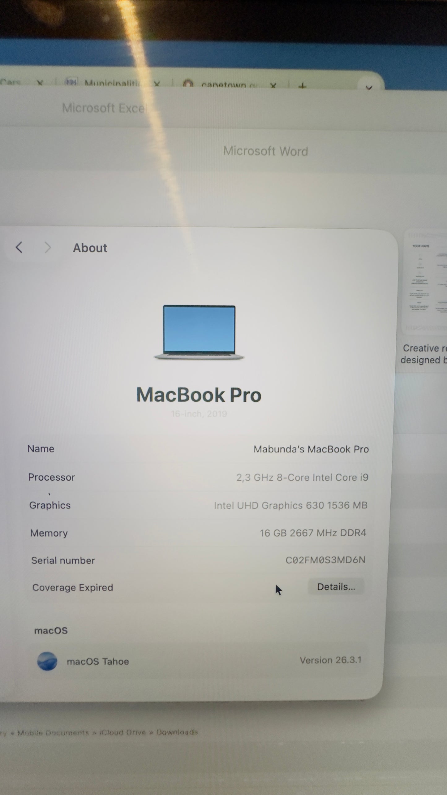 MacBook Pro i9 9th Gen