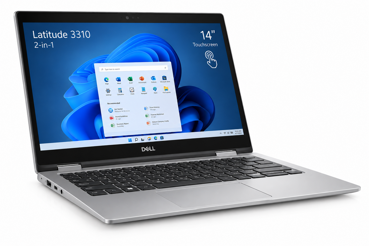 Dell Latitude 3310 14" 8th Gen Intel® Core™ i5-8365U | 16GB Ram, | 256 GB SSD Win 11 Pro Microsoft Office 2024  Touch Screen